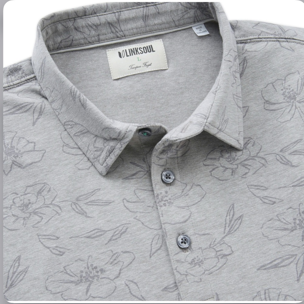 LinkSoul Men’s Rose print golf shirt, Size XL, NWOT, - Picture 1 of 10